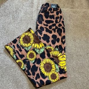 Ranch Dress’n Sunflower leopard bell bottoms size 12